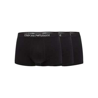 Pack of three black cotton trunks